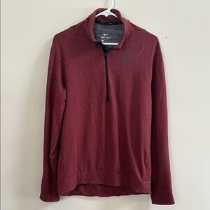 Nike Men's Maroon Dri-FIT Quarter Zip